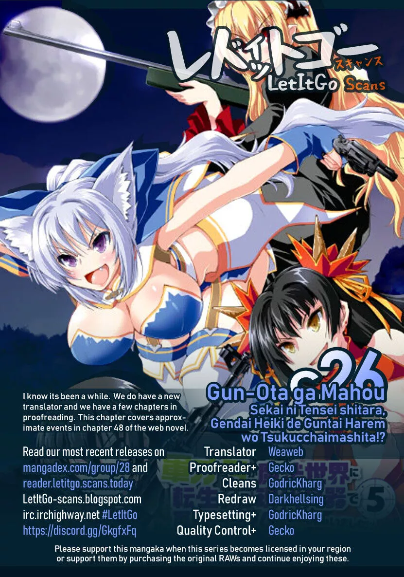 Gun-Ota ga Mahou Sekai ni Tensei shitara, Gendai Heiki de Guntai Harem wo Tsukucchaimashita!? - Chapter 26 - Page 1