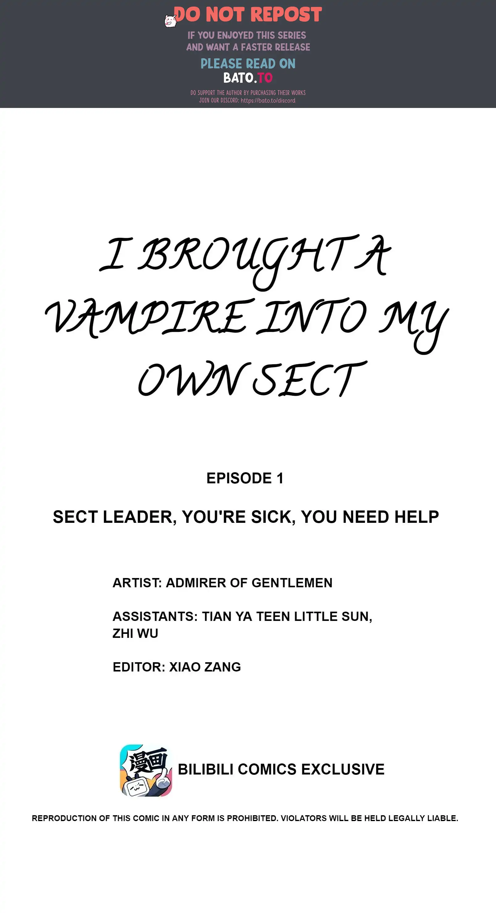 I Brought a Vampire Into My Own Sect (Official) - Chapter 1 - Page 1
